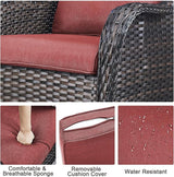 HUMMUH 3 Pieces Patio Bistro Set Wicker Patio Chairs Set of 2 with Tempered Glass Top Side Table Rattan Outdoor - Photo 6