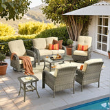 HOOOWOOO Patio Furniture Set, 7 Pieces Outdoor Conversation Set - Photo 1