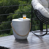 Outdoor Side Table for Patio Indoor Outdoor Front Porch (Hemp Rope) - Photo 6