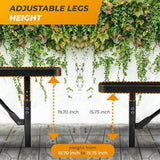 Heavy-Duty Outdoor Metal Bench, Thermoplastic-Coated, Inground, Weatherproof, Commercial-Grade for Parks, Gardens - Photo 4