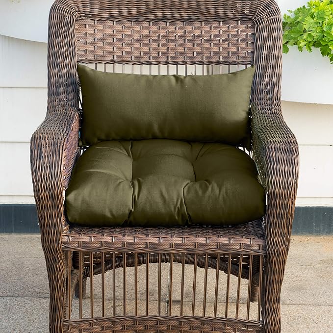 QILLOWAY Outdoor Patio Wicker Seat Cushions Group Loveseat/Two U-Shape/Two Lumbar Pillows for Patio Furniture - Photo 5