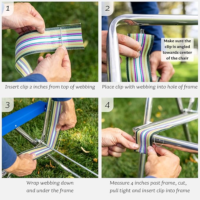 USA Chair Replacement Webbing - UV-Resistant Straps Made with Durable Polypropylene. Chair Webbing Kit (3" x 50' - Photo 3