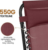 Yaheetech Zero Gravity Recliners Outdoor Adjustable Folding Reclining Lounge Chairs w/Pillows - Photo 5