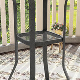 VICLLAX 35.5" Round Outdoor Bar Table, Bar Height Patio Table with Adjustable Umbrella Hole for Balcony, Black - Photo 6
