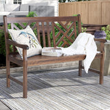 Sophia & William Outdoor Bench Garden Bench Wood 47", Patio Dining Bench Weatherproof with Back - Photo 2