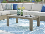 Signature Design by Ashley Kimpton Isle Contemporary Outdoor Fade and Rust Resistant Coffee Table with Stone Tabletop - Photo 2