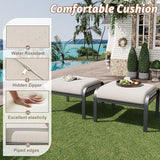 HOMREST Metal Outdoor Ottoman, 2-Piece Aluminum Footstool w/Removable Cushion - Photo 4