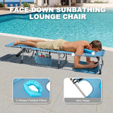 NUU GARDEN Folding Chaise Lounge Chair, Adjustable 5 Position Recliner with Face Hole and Pillow - Photo 4