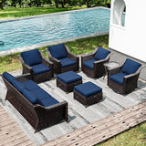 Joyside Wicker Patio Furniture Sets, 8 Pieces Upgraded Large Size Outdoor Furniture with Swivel Rocking Patio Chairs - Photo 6