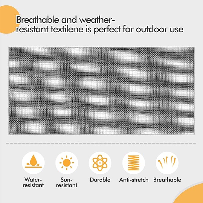 Yaheetech 2-Seat Outdoor Glider with Center Table, Patio Rocking Loveseat with Breathable Mesh Sturdy Metal Frame for Garden Pool Lawn