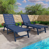 YEFU Lounge Chair Outdoor Set of 2: Outdoor Chaise Lounge with 5-Level Adjustable Backrest, Cup Holders & Wheels - Photo 1