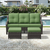 Joyside Outdoor Patio Couch Set, Outdoor Wicker Sofa with High Back, Deep Seating, Wide Armrest, Thickened Cushions - Photo 7