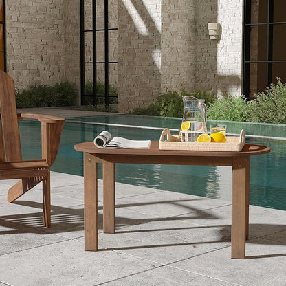 Linon Coffee Table, 18.11D x 35.24W x 18.11H in, Acorn