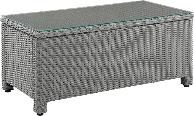 Crosley Furniture Bradenton All Weather Rattan Wicker Outdoor Coffee Table for Patio, Deck, Porch, Gray - Photo 1