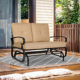 Crownland Outdoor Patio Glider Chair, Rocking Glider Bench for 2 Person, Porch Furniture Loveseat Seating - Photo 7