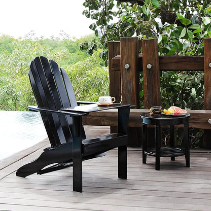 Cambridge Casual Solid Wood Bentley Adirondack Chair with Tray Table, Turquoise