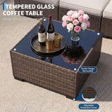7-Piece Outdoor Patio Furniture Set, Modular Sectional Sofa with Water-Resistant Washable Thick Cushions & Coffee Table - Photo 3
