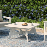 WestinTrends Avalon Modern Low Outdoor Patio Square HDPE Coffee Table, White - Photo 1