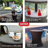 Keter Pacific Cool Bar Outdoor Patio Furniture and Hot Tub Side Table with 7.5 Gallon Beer and Wine Cooler, Dark Grey - Photo 6