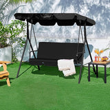 Yaheetech 3-Seat Patio Swing Chair, Outdoor Canopy Porch with Adjustable Canopy & Removable Cushion - Photo 5