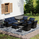 Joyside Wicker Patio Furniture Sets, 10 Pieces Upgraded Large Size Outdoor Furniture with 4 Swivel Rocking Patio Chairs - Photo 1