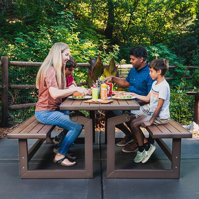 LIFETIME 60139 Outdoor Convertible Bench, 55 Inch, Mocha Brown