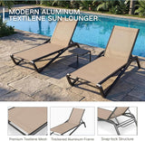 Kingdura Chaise Lounge Chairs Set for Pool, Aluminum Outdoor Lounge Chairs with 5 Positions Recliner - Photo 6