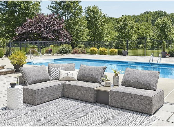 Signature Design by Ashley Bree Zee Right-Arm Facing Contemporary 5-Piece Outdoor Sectional with Tufted Cushion and End - Photo 1