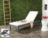 SAFAVIEH Outdoor Collection Montclair Ash Grey Solid Wood/Beige Cushion Adjustable Chaise Lounge Chair (PAT6731B) - Photo 2