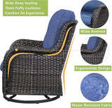 Rilyson Wicker Rocking Chair Swivel Chairs - 4 Piece Rocker Patio Chairs Set Rattan Rocking Chair for Outdoor Porch - Photo 3
