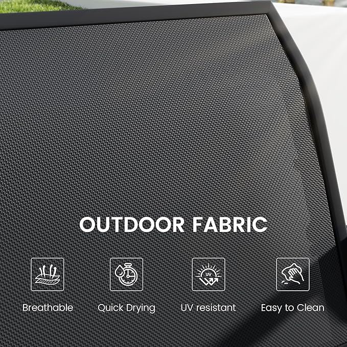 Patio Outdoor Glider Bench, High Backrest and Breathable Mesh Fabric, Yard Porch Loveseat, Outside Rocking Swing Chair - Photo 5