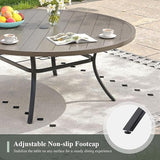 Outdoor Dining Table for 8, 60" Round Outdoor Table with Adjustable Umbrella Hole - Photo 7
