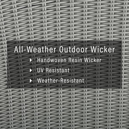 Crosley Furniture Bradenton All Weather Rattan Wicker Outdoor Coffee Table for Patio, Deck, Porch, Gray
