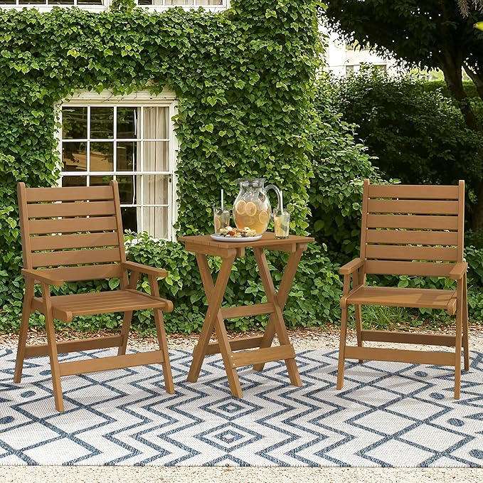 LUE BONA 27 inch Folding Side Table, HDPS Outside End Table for Patio, Porch, Deck, Pool, Weather Resistant - Photo 2