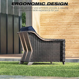 Joyside Wicker Patio Chairs Set of 2, Outdoor Rattan Furniture with Wide Armrest and Thick Cushions - Photo 5
