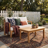 2 Pieces Patio Furniture Chat Set, Outdoor Cushioned Loveseat with Acacia Wood Coffee Table for Backyard, Balcony - Photo 1
