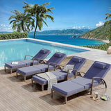 Outdoor Chaise Lounge Chairs Set of 2, Patio Rattan Reclining Chair with 5-Position Adjustable Backrest - Photo 4
