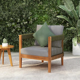 Christopher Knight Home Vinny Acacia Wood Club Chair, Outdoor Accent Chair - Photo 3