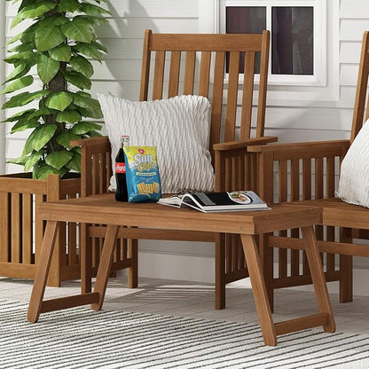 Furinno Tioman Outdoor Hardwood Coffee Folding Table, Natural