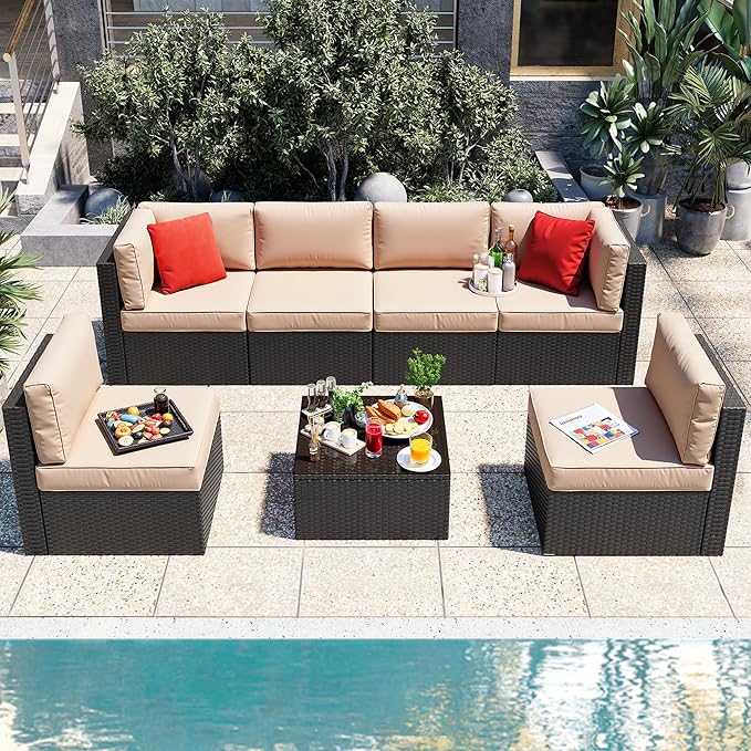 Vongrasig 7 Pieces Patio Furniture Sets - Photo 1