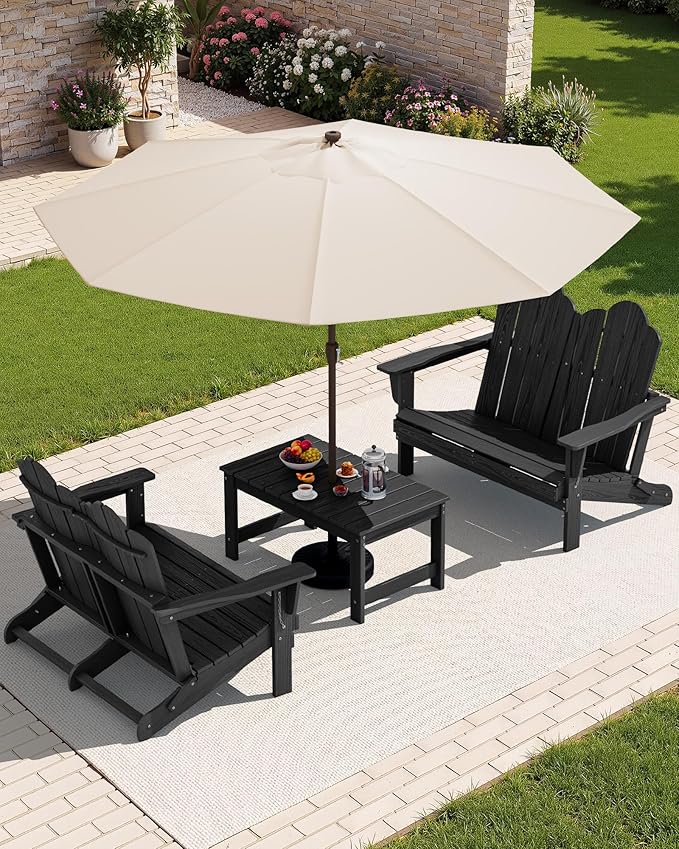 SERWALL 3 Pieces Patio Adirondack Bench Set - Photo 2