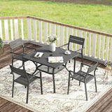 VICLLAX 37.8" Square Outdoor Patio Table, All Weather Metal Outdoor Dining Table for Lawn Garden - Photo 2