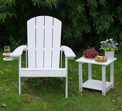 Outdoor Adirondack Chair, Weather-Resistant HIPS Patio Lounge Chair, 1Pcs Fixed Seating for Porch, Garden, Deck, Backyard
