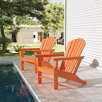 WestinTrends Dylan Outdoor Adirondack Chair (Set of 2), Orange