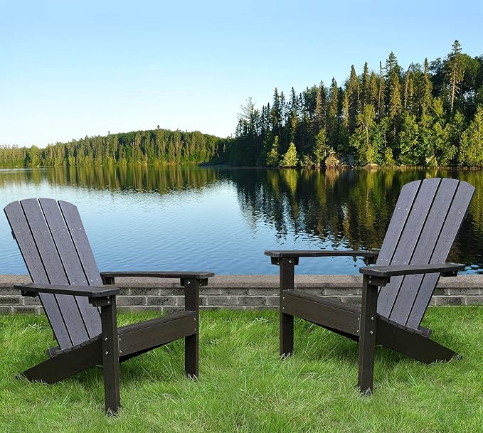 northbeam Lakeside Faux Wood Adirondack Chair, Espresso