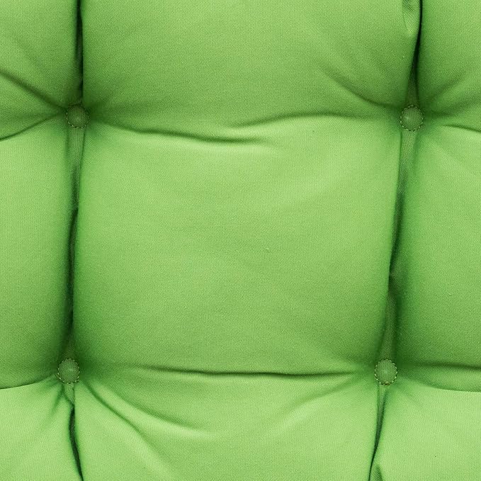 QILLOWAY Patio Cushions, 5 Piece Set - Outdoor Wicker Seat Cushions for Loveseat/Bench, All Weather, Green, Polyester Fill, Medium Firmness, Recyclable