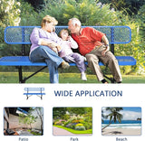 8 Ft Metal Park Bench for Outside, All-Weather Thermoplastic Coating Outdoor Bench with Backrest - Photo 7