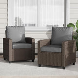 2 Pieces Patio Furniture Set, Outdoor Wicker Chairs Set of 2, All Weather High Back Rattan Chairs - Photo 3