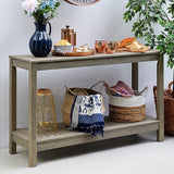 Cambridge Casual Solid Wood West Lake Outdoor Console Table – Weathered Gray Finish - Photo 1