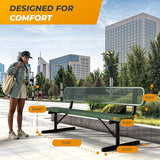 Heavy-Duty Outdoor Metal Bench, Thermoplastic-Coated, Portable, Weatherproof, Commercial-Grade for Parks, Gardens - Photo 8